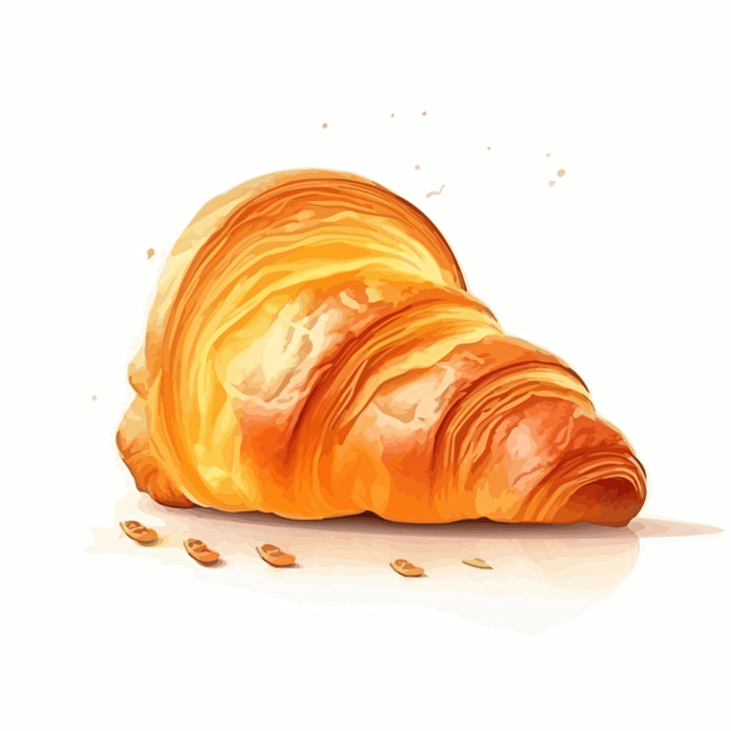 croissant concept art, simple, symetric,art vector, white background