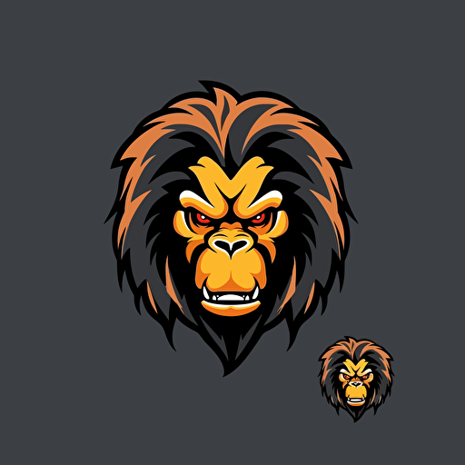 a mascot logo of a gorilla, simple, vector