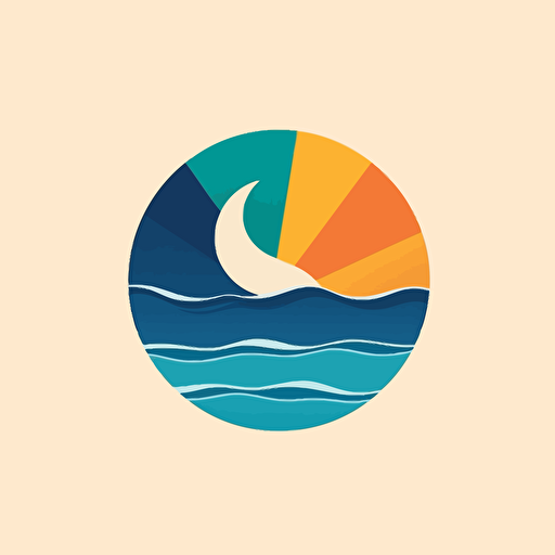 Flat vector minimal logo, sustainable electric, sun wind and sea, by Ivan Chermayeff