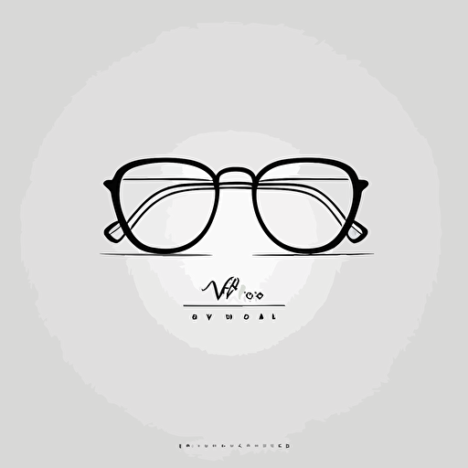 vector art simple modern eyeglass outline logo on white background