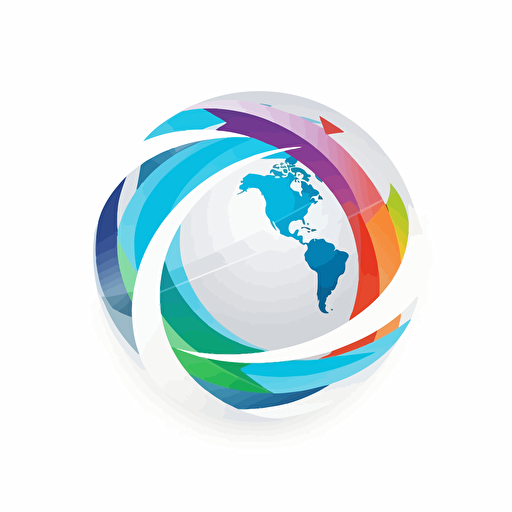 World Vector logo, detailed, white background