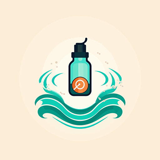 simple vector logo of an laboratorium bottle combined with an audio wave