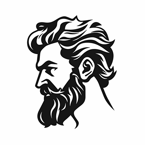 Epictetus illustration, minimal, outline strokes only, black and white, logo, vector, minimallistic, white background