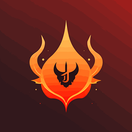 logo, djinn, vectorial, red orange color, adobe illustrator, no text, minimalist