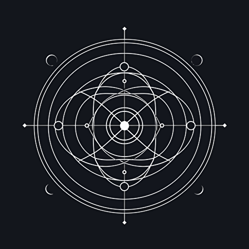 atomic orbital, style of simple vector geometric diagram,