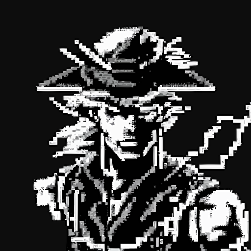 16bit mortal kombat raiden white on black background, no shading, 2D, vector, 3:4