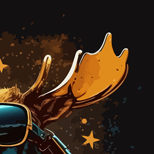 space moose wearing sunglasses vector logo