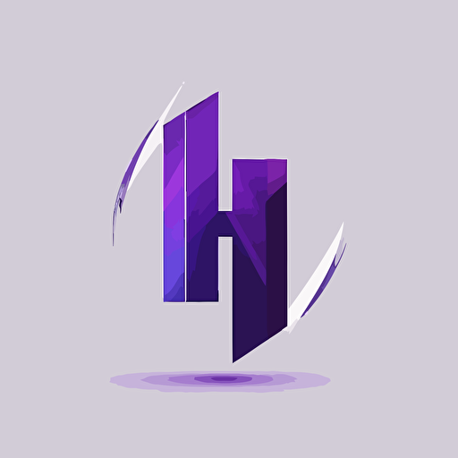 Lettermark logo of 'H', High quality logo design, Vector, Minimal, white background, transparent background, purple color, super simple, illustration