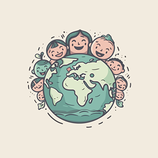 design a logo for happy earth and humanity, vector