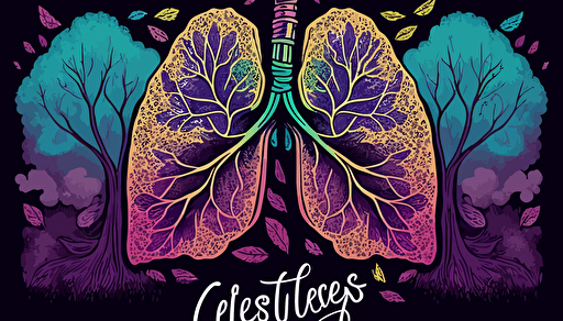 cystic fibrosis awareness month, vector drawing, colorful, lungs