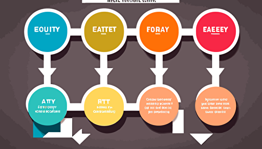 eat / activity / sleep / your time / four-step flow chart, chart form, simple background, vector