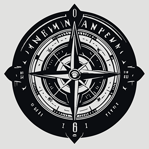 gym logo that uses a compass as the main focal image must be a vector logo