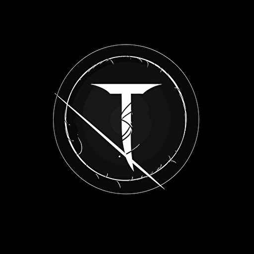 minimlstic logo of letter "t", needle, thread insperation, clothing insperation, vector