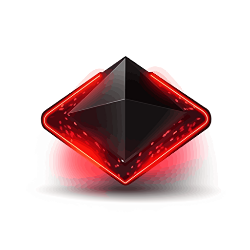 red neon diamond shaped textbox, vector, sticker, isolated on white background