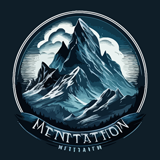 vector logo style mountains matterhorn blue monocrome
