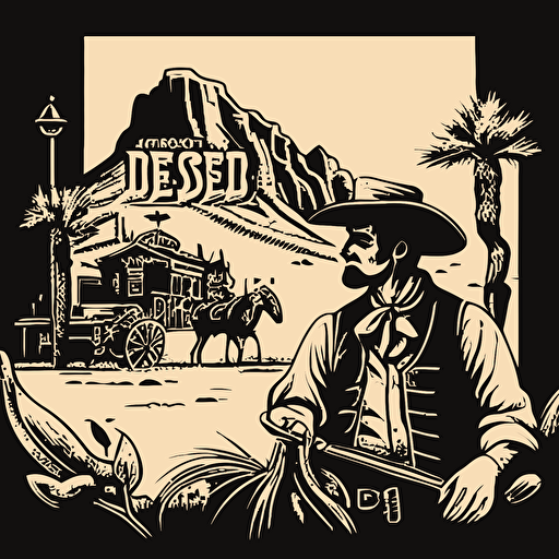 Old West doodle vector ilustration