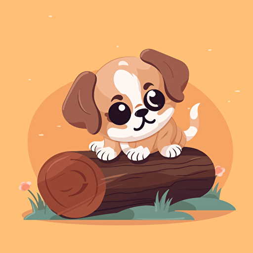 cute puppy vector log