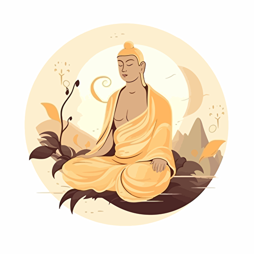 buddha vector design white background, minimalistic