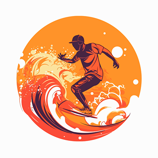 Youthful, energetic, extreme sports, logo, vector, flat background