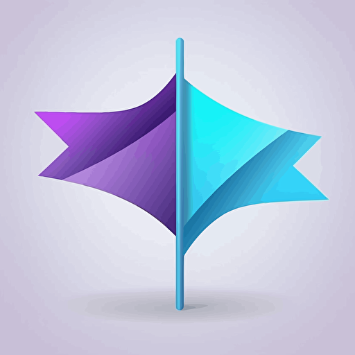 logo two plain flags sky-blue and purple in opossite directions vector style