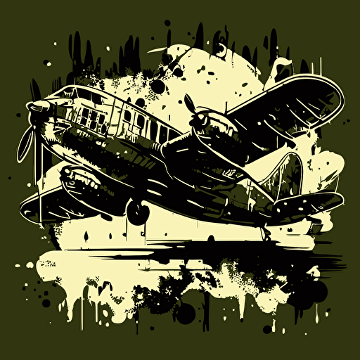 militar airplane doodle vector ilustration