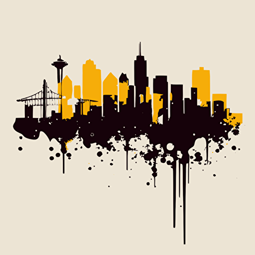 Vector illustration, modern, abstract of Seattle Skyline on the white back ground