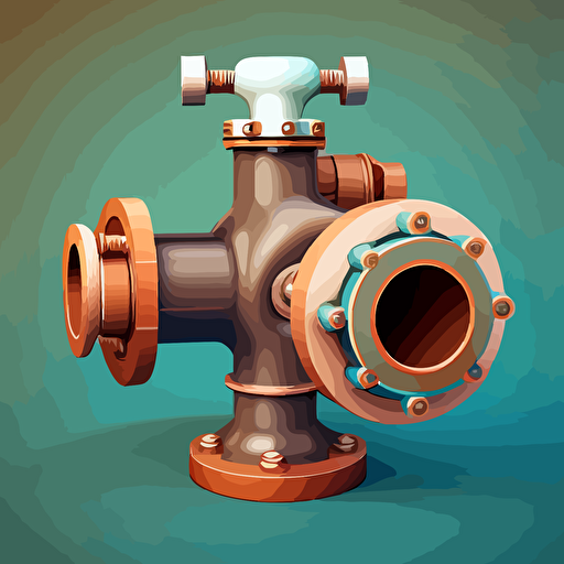 a vector illustration of a single pipe with a mechanism on the middle