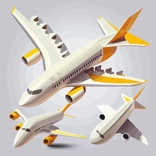 airplane, multiple angles, vector,