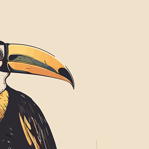 tucan bird linework art,minimalist,vector