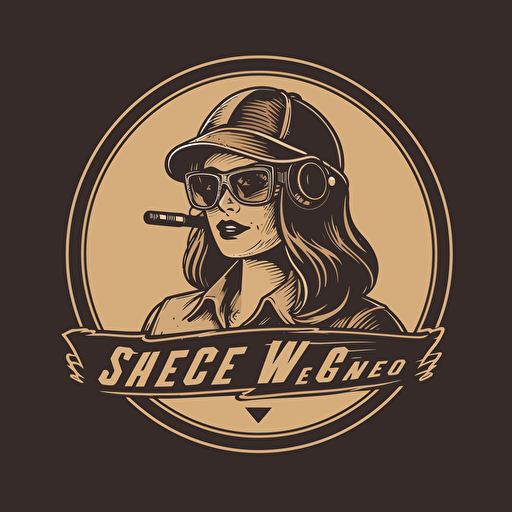 A simple vector logo design for a female owned welding company inspired by Saul Bass
