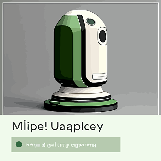 For the image of MidleJourney, a bot that provides assistance with a wide range of tasks on OpenAI, I envision a sleek, modern design with a friendly and functional feel. The color palette should consist of varying shades of green and white, with a gradient background from dark green at the top to light green at the bottom. MidleJourney itself should be depicted as a compact bot with a circular "head" and bright, expressive eyes on a white background. Simple yet elegant, the overall style should be clean and linear, with minimalistic details. The image should be in PNG format with a resolution of 1000x1000 pixels, and created in vector format for high-quality output and easy scalability.