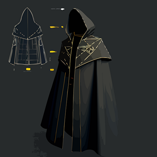 Digital vector, a sewing pattern for a cloak, to be used in Marvelous Designer