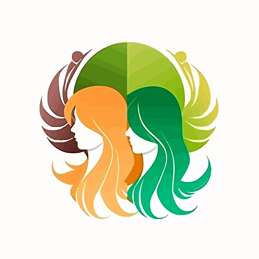 illustration vector logo represent hair care sharing session to expert, color pallete green