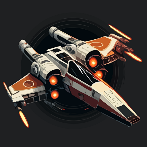 a vector design of a star wars fighter jet trying to stay on target