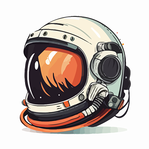Simple vector astronaut helmet on white background