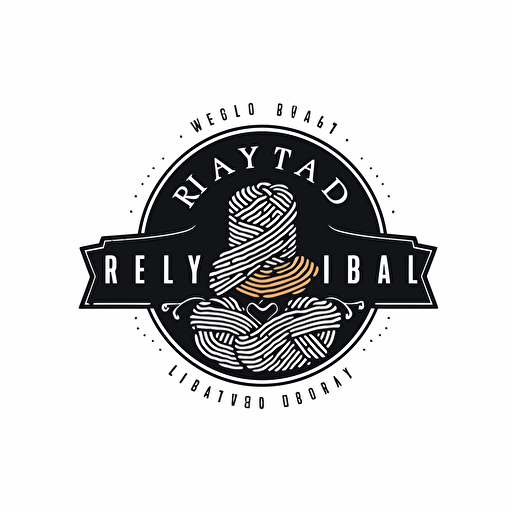 logo for knitting company called Reynsla, Black color, vector style, logo style, white background, png