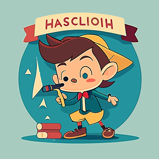 disney pinocchio children book, cartoon style, flat colors, gravity falls style, vector, kawaii, anime style