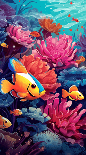 underwater life, vector image, pdf format