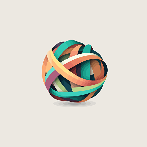 a logo of earth made of ribbons, simple, minimalistic, vector, trendy