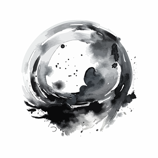 black and white vector logo for a company called Gobal Prints, watercolor painting by Norman Ackroyd, deviantart, white background