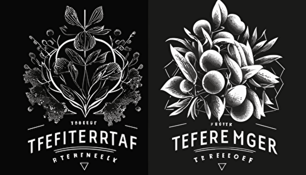 vector terpene logos, modern, black and white
