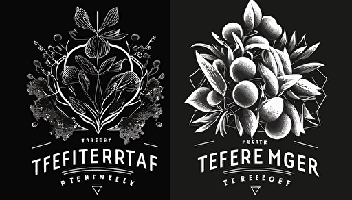 vector terpene logos, modern, black and white