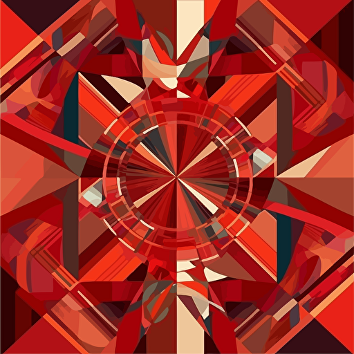 vector abstract pattern, flat, bright red hues, render, center hightlight, elegant premium look, UHD, in style of picasso,