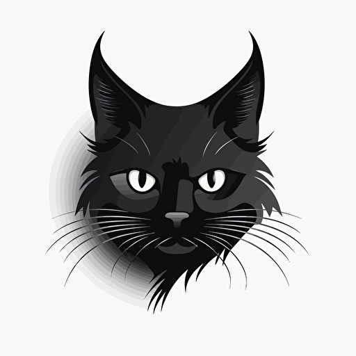 black circle, vector, logo design, white background, cat black, 6144x6144