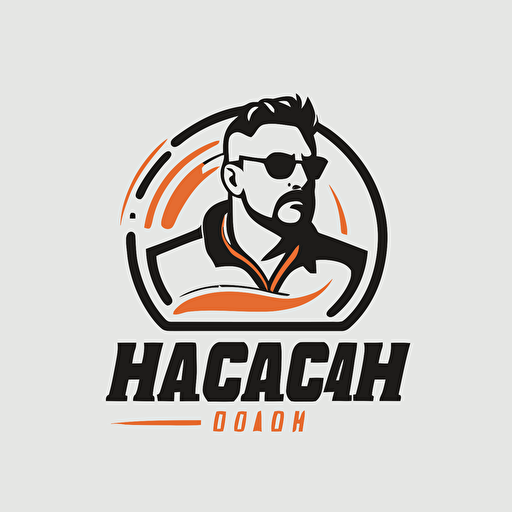 A Coach, sports logo style, vector, white background, simple