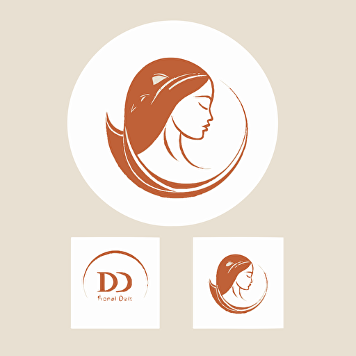 Minimalist abstract logo design with oriental feel and prosperity with letter D, vector logo design, maternity logo design, fertility