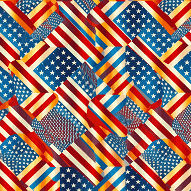 vector illustration, continuous, repeating, seamless pattern of America flag design pattern, textures, in vivid colors