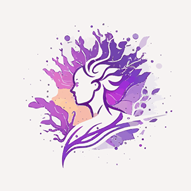 an abstract logo for a wellness app, designed in esports illustration style, vector, flat art, simple, minimalistic, minimalism, light purples, white background