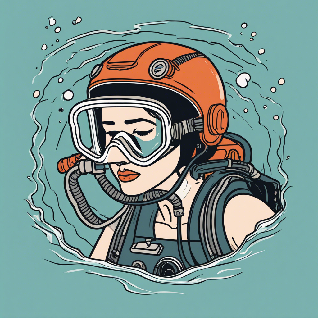 a woman scuba diving