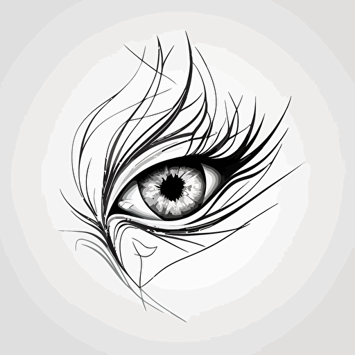 Abstract, minimalist, agressive dragon eye in the style of a single line drawing, Vector, white background, masterpiece, trending on Artstation and Dribbble.